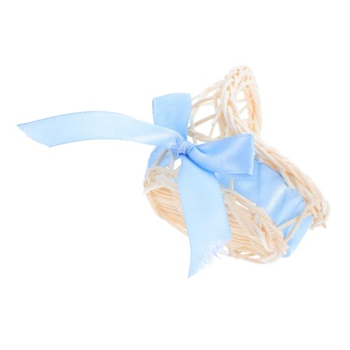 PartyKindom 6 Stück Blumenkorb Mit Schleife Miniaturkörbe Für Puppenhaus Puppenhausblumen Geflochtener Miniaturkorb Miniatur-puppenhauszubehör Mini-hauskorb Gewebter Obstkorb Sky-Blue Rattan von PartyKindom