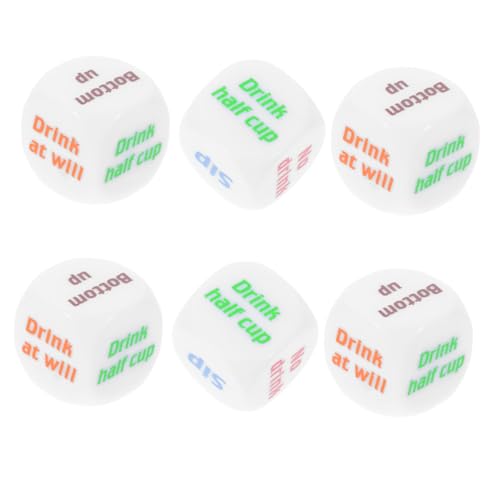 PartyKindom 6 Stück Englische Sechsseitige Schwere Alkoholspiele Für Erwachsene Party Bevorzugt Würfelspiel Spaß Beim Trinken Von Würfelspielen Betrunkene Acryl von PartyKindom