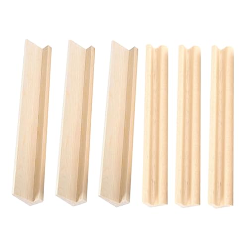 PartyKindom 6 Stück Holzständer Domino tablett mit Buchstabenbasis Doppelreihig Stabile Spielkarten Mahjong Racks für Mexikanischen Zug Kreatives DIY Holzspiel für Erwachsene von PartyKindom