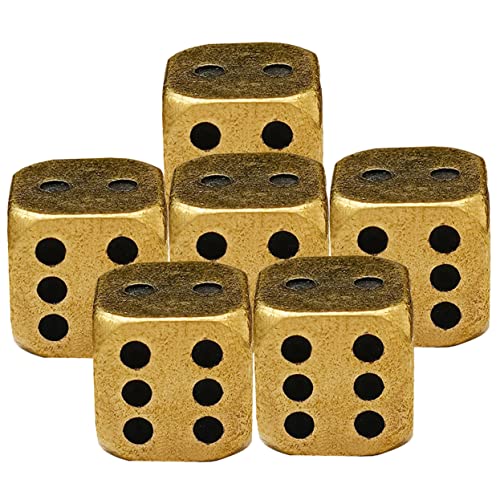 PartyKindom 6 Stück Messingwürfel Party Erwachsene klein einseitig Würfel-Stütze Retro Würfeldekor Vintage -Würfel dekorative Würfel Spieldekoration Bronzewürfel farbige Würfel Barspiel Golden PartyKindom 6 Stück Messingwürfel Party Erwachsene klein einseitig Würfel-Stütze Retro Würfeldekor Vintage -Würfel dekorative Würfel Spieldekoration Bronzewürfel farbige Würfel Barspiel Golden von PartyKindom