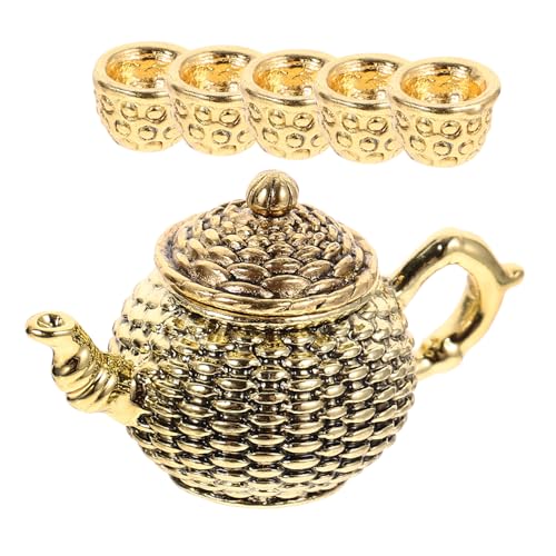 PartyKindom 6 Stück Mini Teekannen Set Teilig Miniatur Porzellan mit Tassen Tischdekoration Orientalisch Kleine Puppenhaus Dekorative Mini Ornamente für Wohnzimmer und Zufällige Farbe von PartyKindom