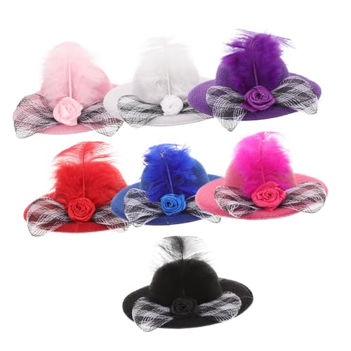 PartyKindom 6 Stück Miniatur Hüte für Puppen Teiliges Dekorative Partyhüte für DIY Bastelprojekte Leichte und Farbenfrohe Mützen für Puppen und Handwerksideen von PartyKindom