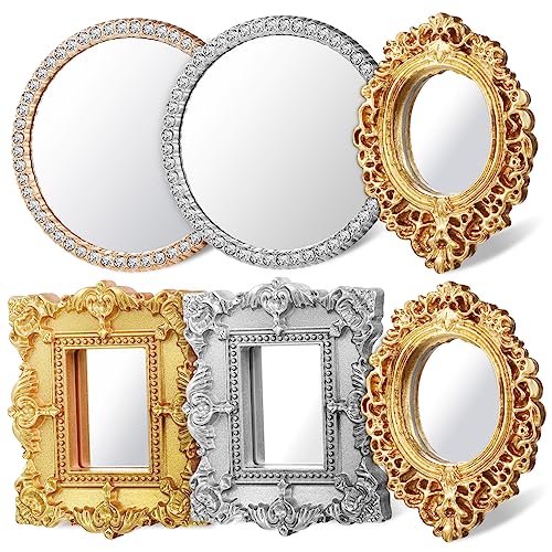 PartyKindom 6 Stück Miniatur Spiegel für Puppenhäuser Europäisches für Realistische Wohnaccessoires aus Resin für Puppenhaus Accessoires von PartyKindom