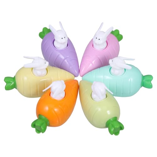 PartyKindom 6 Stück Osterhasenspielzeug Karottenauto Für Kleinkinder Cartoon- Zum Zurückziehen Gastgeschenke Für Ostern Auto Autos Partygeschenke Osterparty- Abs von PartyKindom