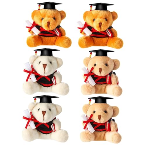 PartyKindom 6 Stück Plüsch Bär Abschluss Anhänger Niedliche Kuscheltier Schlüsselanhänger für Graduierung Große Bärenpuppen Weiß Hellbraun und Dunkelbraun als für Jubiläen und Feiern PartyKindom 6 Stück Plüsch Bär Abschluss Anhänger Niedliche Kuscheltier Schlüsselanhänger für Graduierung Große Bärenpuppen Weiß Hellbraun und Dunkelbraun als für Jubiläen und Feiern von PartyKindom