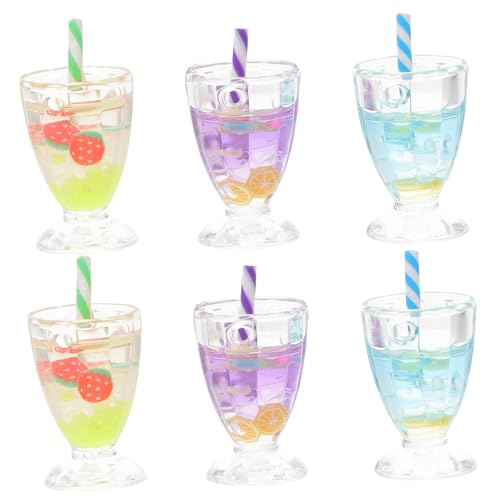 PartyKindom 6 Stück Puppenhaus Accessoires Farbige Mini Obstbecher für Dekoration DIY Puppenhaus Szene Wiederverwendbar von PartyKindom