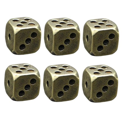 PartyKindom 6 Stück Retro -Würfel Spiel Party Tragbare Metall -Würfe Messing PartyKindom 6 Stück Retro -Würfel Spiel Party Tragbare Metall -Würfe Messing von PartyKindom