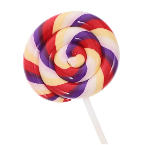 PartyKindom 6 Stück Teiliges Bunte Realistische Lollipop Deko aus Weichem für DIY Schmuck Bastelprojekte Partydeko Farbenfrohe Große Lutscher Requisiten für Kreatives Gestalten von PartyKindom