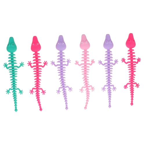 PartyKindom 6 Stück Teiliges Dehnbarer Dinosaurier Knochen DIY Sensorik armbänder Stressabbauende Fidget Bänder für Bunte Party mitgebsel für Geburtstagsfeiern von PartyKindom