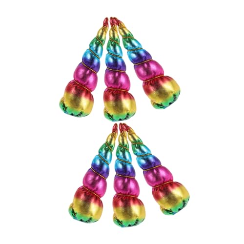 PartyKindom 6 Stück Teiliges Einhorn Haarschmuck für Diy Haarhörner Haarreifen für Geburtstagsfeiern Feiertage und Karneval Regenbogenfarbene Partyaccessoires für Kleine von PartyKindom
