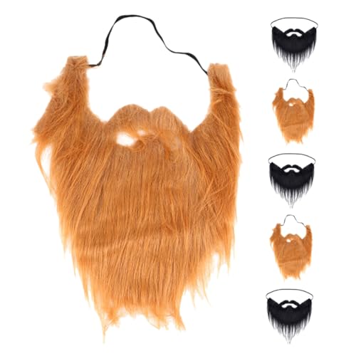 PartyKindom 6 Stück Teiliges Falsche für Männer Halloween Cosplay Leichte Bequeme Gesichtsbehaarung Einfache Anwendung für Kostüm und Themenpartys von PartyKindom