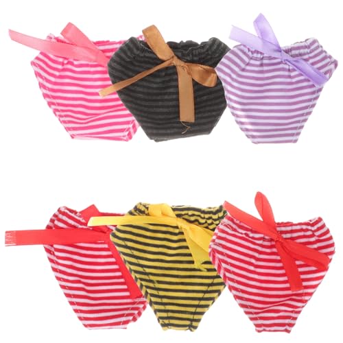 PartyKindom 6 Stück Teiliges Mini Puppenunterwäsche für Puppen Elastische Wiederverwendbare Puppenhöschen Weiche Unterhosen für Kleine Mädchen Bequemes Zufällige Farbe von PartyKindom
