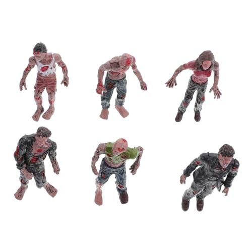 PartyKindom 6 Stück Teiliges Mini Zombie Figuren Realistische Kunststoff Dekoration für Halloween Sammler und Schaurige Szenen für Mikro Landschaften und Kreative Deko von PartyKindom