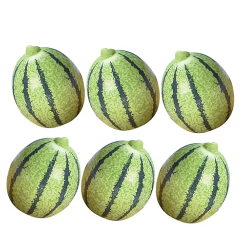 PartyKindom 6 Stück Teiliges Miniatur Wassermelonen Deko Künstliche Früchte Lifelike Resin Mini Früchte für Tischdeko Fotorequisiten DIY Obstthemen Handliches Ornament von PartyKindom