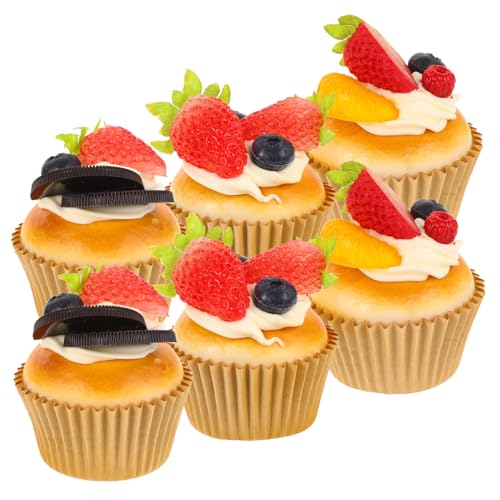 PartyKindom 6 Stück Teiliges Realistische Cupcake Deko Modelle aus Hochwertigem Material Künstliche Tortenattrappen für Fotorequisiten Fensterdekoration Geschenkideen und Partyambiente von PartyKindom
