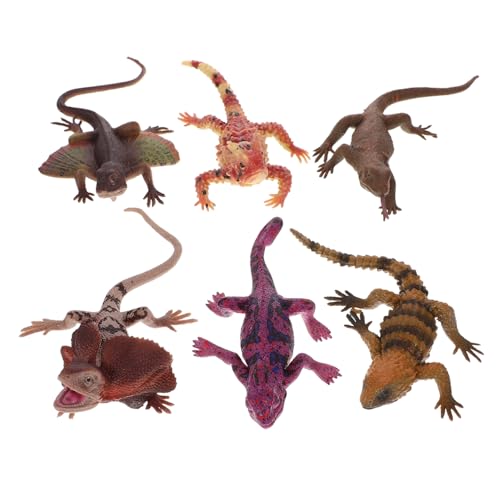 PartyKindom 6 Stück Teiliges Set Künstliche Eidechsen Modelle aus TPR Realistische Reptilien Figuren für Garten und Lehrreich und Unterhaltsam für Erwachsene PartyKindom 6 Stück Teiliges Set Künstliche Eidechsen Modelle aus TPR Realistische Reptilien Figuren für Garten und Lehrreich und Unterhaltsam für Erwachsene von PartyKindom