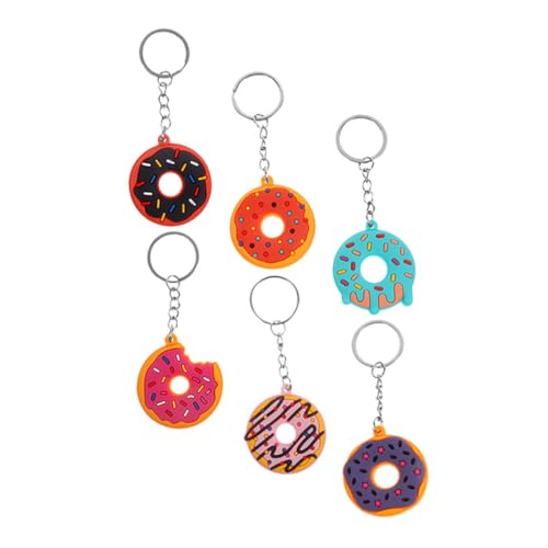 PartyKindom 6 Stück Teiliges Süßer Donut Schlüsselanhänger aus PVC Cartoon Anhänger für Taschen und Dekoration für Partys und Feiertage Langlebig und Leicht von PartyKindom