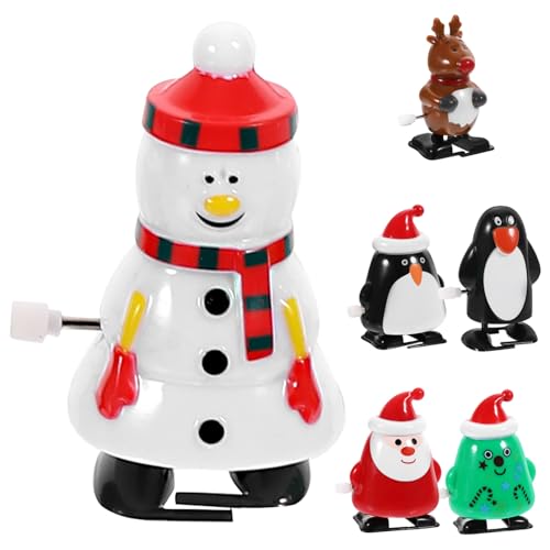 PartyKindom 6 Stück Teiliges Weihnachts Aufziehspielzeug Niedliche Figuren Witziges Partygeschenk und Schreibtischdekoration für Festliche Weihnachtsfeiern von PartyKindom