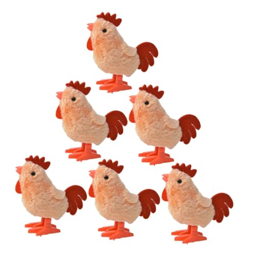 PartyKindom 6 Stück Teiliges Wind up Plüsch Huhn Kuschelige Sichere Aufziehfiguren für Bunte Kindgerechte Bewegungsspielzeuge für Junge Mädchen und Kleinkinder Zufällige Farbe Zufällige Farbe von PartyKindom
