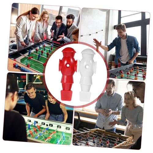 PartyKindom 6 Stück Tischfußball Figuren aus Robustem PP und Resin Langlebige Ersatzteile für Fußballmaschine Wiederverwendbare Spielfiguren in Rot und Weiß für Tischkicker Zubehör von PartyKindom