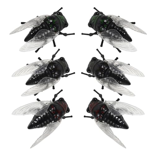 PartyKindom 6-teiliges Zikadenmodell: Realistische Zikadenfigur, Garteninsekten-Ornament, Wissenschaftliches Lernspielzeug, Lebensechte Skulptur Für Den Kunstgartenhof von PartyKindom