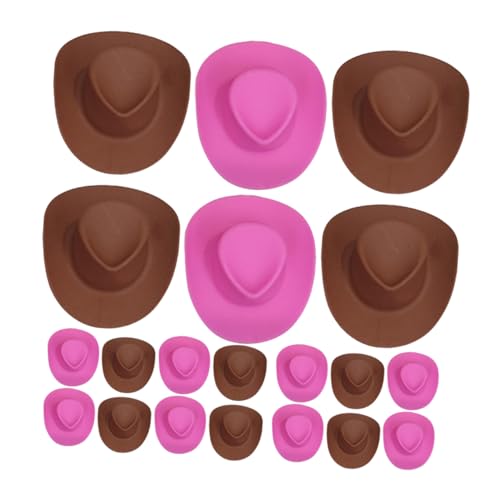 PartyKindom 60 Stück Mini-Cowboyhut winzig Mini-Hut Cowgirl-Hut Geburtstag für puppenkleidung doll Clothes Cowboyhut für Miniaturfiguren Handgemachter Hut Hutminiatur Miniaturhüte Plastik von PartyKindom