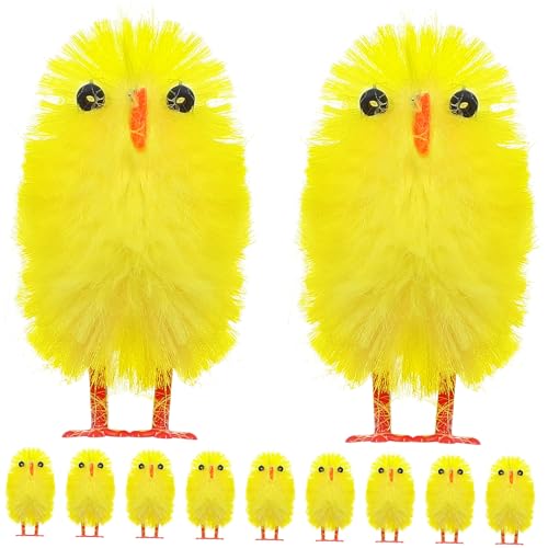 PartyKindom 60 Stück Ostern-Küken-Dekoration kleine gelbe Küken Chenille-Küken schmücken karnevalsdekoration Küken Ostern Hähnchen-Party-Dekorationen Chemiefaser und Kunststoff Yellow von PartyKindom