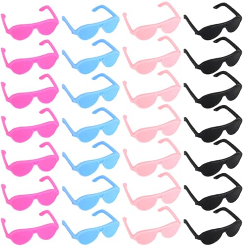 PartyKindom 60Stücke Mini Puppenbrille Kostümbrillen für Puppen für DIY Puppenhaus Zubehör und Kreative Spielideen Einfache Handhabung und Vielseitig Kombinierbar von PartyKindom