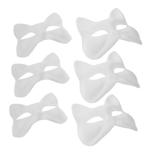 PartyKindom 6Stücke DIY Katzenmasken Fuchsmaske Leere Halbe Gesichtsmasken zum Bemalen für Cosplay Halloween Partys und Kreative Bastelprojekte Tiermaskerade für Erwachsene PartyKindom 6Stücke DIY Katzenmasken Fuchsmaske Leere Halbe Gesichtsmasken zum Bemalen für Cosplay Halloween Partys und Kreative Bastelprojekte Tiermaskerade für Erwachsene von PartyKindom