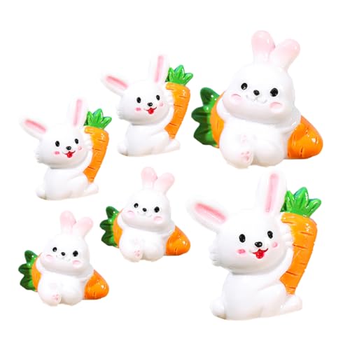 PartyKindom 6Stücke Mini Hasen Figur Kreative Kaninchenstatue mit Karottendekoration für Osterschmuck und Garten Dekoration Langlebig und Handgefertigt Mini Tierverzierung PartyKindom 6Stücke Mini Hasen Figur Kreative Kaninchenstatue mit Karottendekoration für Osterschmuck und Garten Dekoration Langlebig und Handgefertigt Mini Tierverzierung von PartyKindom