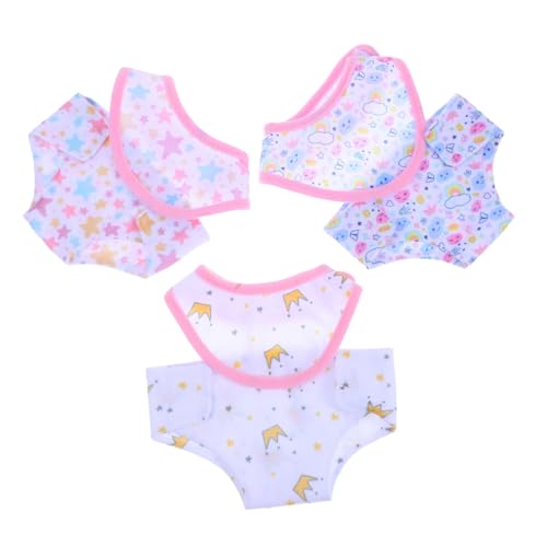 PartyKindom 6Stücke Teiliges Puppenbekleidungsset für Puppen und Unterwäsche mit Bezaubernden Drucken Leicht zu Reinigen für Kreative von PartyKindom
