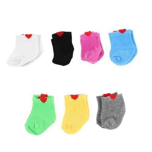 PartyKindom 7 Paare Puppensocken Bunte Amerikanische Puppe Socken Für Rollenspiel Zubehör Vielseitig Strapazierfähig Kreativ Kombinierbar von PartyKindom
