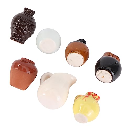PartyKindom 7 Stück Puppenhaus Keramik -vase -Ornamente Puppenhaus-vase Dekorativ Für Mini Vase Wohnkultur Klein Modern Ästhetisch Landschaft Drinnen Einmachgläser Puppenhauszubehör Ton von PartyKindom