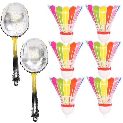 PartyKindom 8 Stück Teiliges Aluminium Folien Badminton Ballons Aufblasbare Partydekorationen für Badminton Geburtstagsfeiern und Junggesellenabschiede Einfach Aufzuhängen Langlebig für von PartyKindom