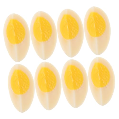 PartyKindom 8 Stück Teiliges Künstliche Gekochte Eier PVC Realistische Eierscheiben Modell für Fotografie Requisiten Küchen Dekoration und Lehrmittel Langlebig und Wiederverwendbar von PartyKindom