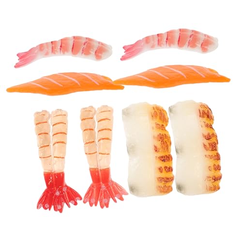 PartyKindom 8 Stück Teiliges Künstliche Sashimi Dekoration Realistische Sushi Lebensmittelmodelle für Restaurant Schaufenster Fotorequisiten Küchen Deko von PartyKindom