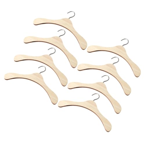 PartyKindom 8 Stück Teiliges Miniatur Holz Kleiderbügel für Puppen Stabile Platzsparende Kleiderständer Praktische Aufbewahrung für Puppenkleidung Kompakt und Vielseitig für Dollhouse Zubehör von PartyKindom