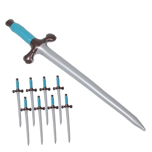PartyKindom 9 Stück Teiliges Aufblasbare Piratenschwerter aus Strapazierfähigem PVC Leichtes und Flexibles für Buntes Partyzubehör für Piratenmottopartys Rollenspiele und Outdoor Spaß von PartyKindom