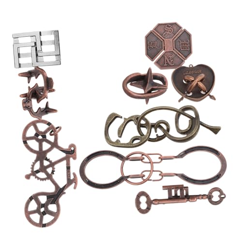 PartyKindom 9 Stück Teiliges Metall Unlocking Puzzle Luban Lock Geduldsspiele für Erwachsene Hirntraining Denkspiel Stressabbau Fingerspielzeug für Familie und Party PartyKindom 9 Stück Teiliges Metall Unlocking Puzzle Luban Lock Geduldsspiele für Erwachsene Hirntraining Denkspiel Stressabbau Fingerspielzeug für Familie und Party von PartyKindom