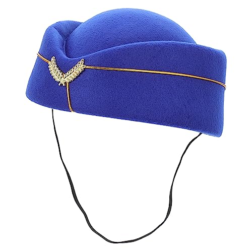 PartyKindom Airline-Stewardess-Hut Zubehör für Flugbegleiter Kopfbedeckungen für Piloten Stewardess-Mütze für Damen Kapitänsmützen für Männer Cosplay einheitliche Mütze Kostümhut Wolle Blau PartyKindom Airline-Stewardess-Hut Zubehör für Flugbegleiter Kopfbedeckungen für Piloten Stewardess-Mütze für Damen Kapitänsmützen für Männer Cosplay einheitliche Mütze Kostümhut Wolle Blau von PartyKindom