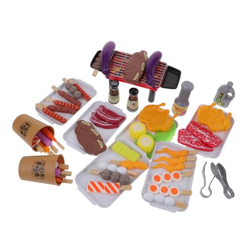 PartyKindom BBQ Grill Spielset Teiliges Grillspielzeug mit Realistischem Rauch Robustem Abs für Fantasievolles Rollenspiel und Kreative Küche für Jungen und Mädchen von PartyKindom