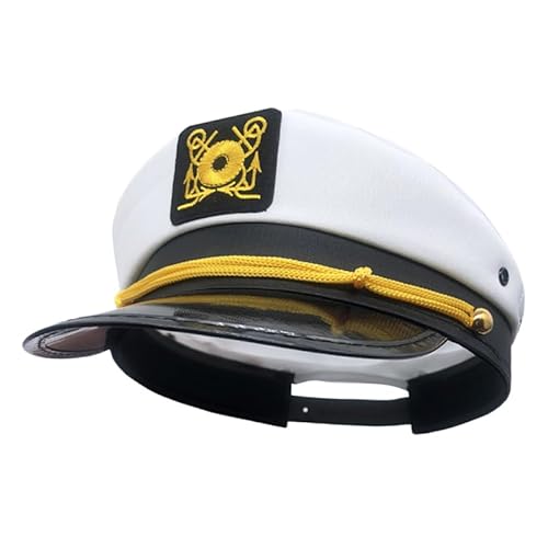 PartyKindom Captain Yacht Matrosenhut Marine Kostüm Hut Halloween Cosplay Requisite Verstellbar Polyester Multi von PartyKindom