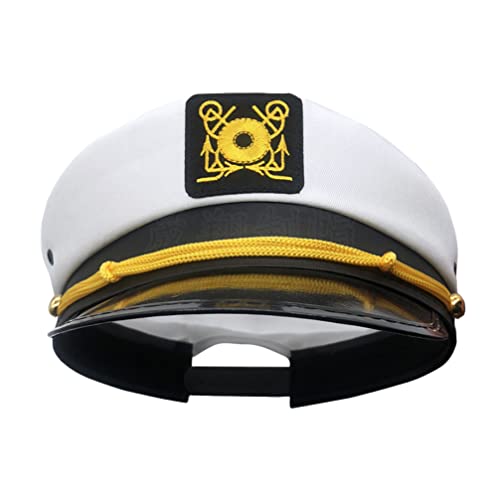 PartyKindom Captain Yacht Sailor Hut, Navy Kostümhut, Halloween Cosplay Prop, Verstellbar, Polyester, Multi von PartyKindom