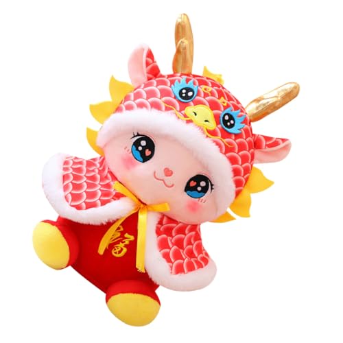 PartyKindom Chinesisches Neujahr Glücksbringer Plüsch Drache Rotes Stofftier Maskottchen Festliche Deko Für Zuhause Und Feiern Geschenkidee von PartyKindom