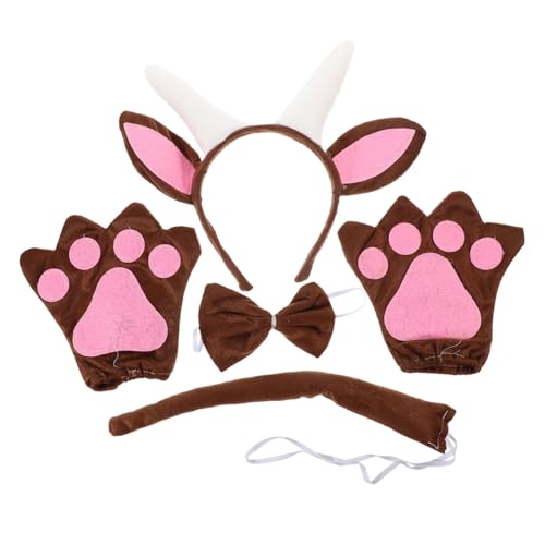 PartyKindom Cosplay Ziegenhorn Haarband Schleife und Party Kostüm Zubehör für Fasching Maskerade Rollenspiel Halloween Bequemer und Langlebiger Haarschmuck von PartyKindom