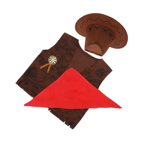 PartyKindom Cowgirl Outfit Kinderkostüm Western Fancy Dress Set mit Hut Bandanna Weste Bequemes Cowboy Kostüm für Halloween Themenparty Rollenspiel Kinderfreundlicher Stoff S PartyKindom Cowgirl Outfit Kinderkostüm Western Fancy Dress Set mit Hut Bandanna Weste Bequemes Cowboy Kostüm für Halloween Themenparty Rollenspiel Kinderfreundlicher Stoff S von PartyKindom