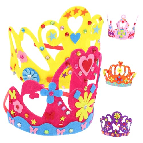 PartyKindom DIY Geburtstagskronen Bastelset aus Filz Leichte Farbenfrohe Geburtstags Haaraccessoires für Mädchen und Jungen Kreatives Partyzubehör für Fotos und Rollenspiele PartyKindom DIY Geburtstagskronen Bastelset aus Filz Leichte Farbenfrohe Geburtstags Haaraccessoires für Mädchen und Jungen Kreatives Partyzubehör für Fotos und Rollenspiele von PartyKindom