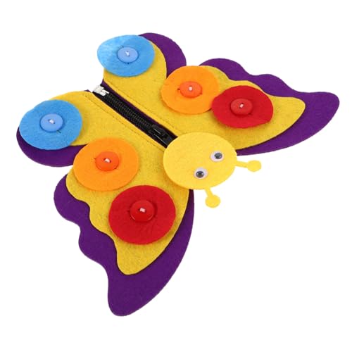 PartyKindom DIY Schmetterling Bastelspielzeug aus Sicherem Vliesstoff Montessori Fädelbrett mit Bunten Kleinen Knöpfen Fördert Kreativität Hand Auge Koordination und Feinmotorik für von PartyKindom