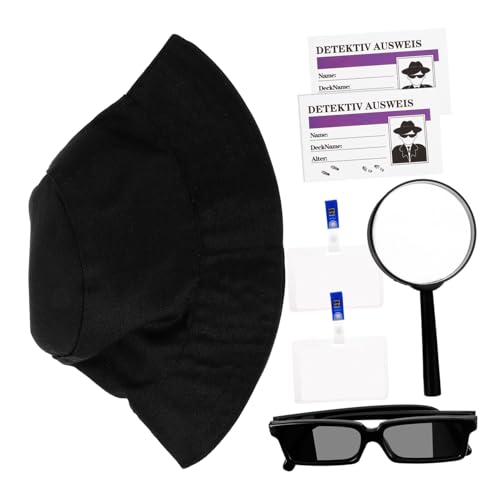 PartyKindom Detektiv Cosplay Teilig mit Hut Brille und Lupe Halloween Rollenspiel Zubehör für Erwachsene für Mottopartys und Kostümspiele Hochwertiges Partyspielzeug PartyKindom Detektiv Cosplay Teilig mit Hut Brille und Lupe Halloween Rollenspiel Zubehör für Erwachsene für Mottopartys und Kostümspiele Hochwertiges Partyspielzeug von PartyKindom
