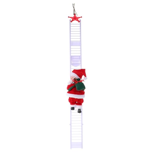 PartyKindom Elektrischer Weihnachtsmann Kletterspielzeug mit Musik Batteriebetrieben Weiß Lustige Weihnachtsdeko für Festliche Treppen steigfigur für Innen und Außen Weihnachtsatmosphäre von PartyKindom